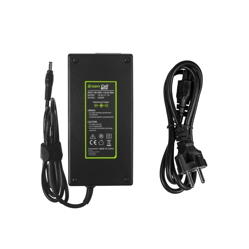 Fonte de alimentação Green Cell AD56P 150W 19,5V 7,7A para portáteis ASUS, interiores, preto