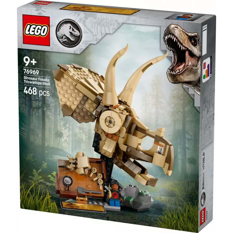 LEGO JURASSIC WORLD 76969 Fósseis de dinossauro: crânio de Triceratops