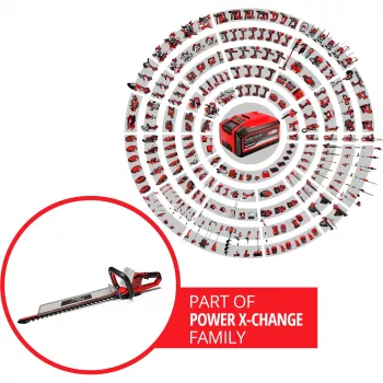 Tesoura de sebes a bateria Power X-Change GE-CH 18/60 Li-Solo, 18 volts (vermelho/preto, sem bateria e carregador)