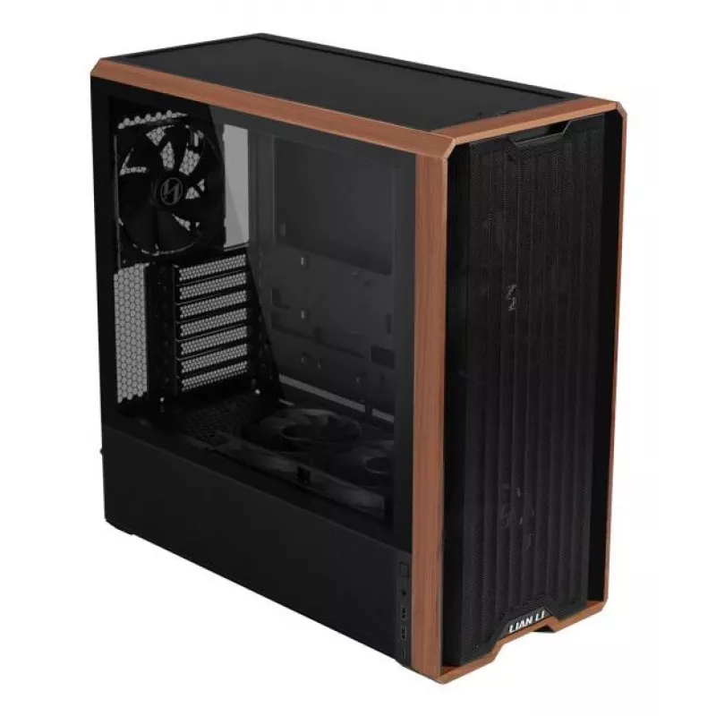 Caixa de PC Lian Li Lancool LAN217X Midi Tower preto, madeira