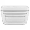 ZWILLING Fresh & Save 36803-003-0 conjunto de recipientes retangulares de vidro a vácuo, 3 un. (S/M/L, 0,35/0,75/1,6 L), borossilicato, adequado para micro-ondas/forno/máquina de lavar loiça, cinzento/transparente