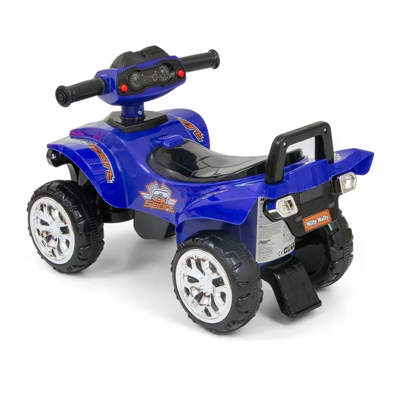 Veículo deslizante Milly Mally Ride-on Monster Navy — veículo deslizante com assento para criança, altura de assento baixa