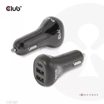 Carregador de automóvel para notebook/portátil CLUB3D 36 Watt, automóvel, isqueiro, 24 V, preto