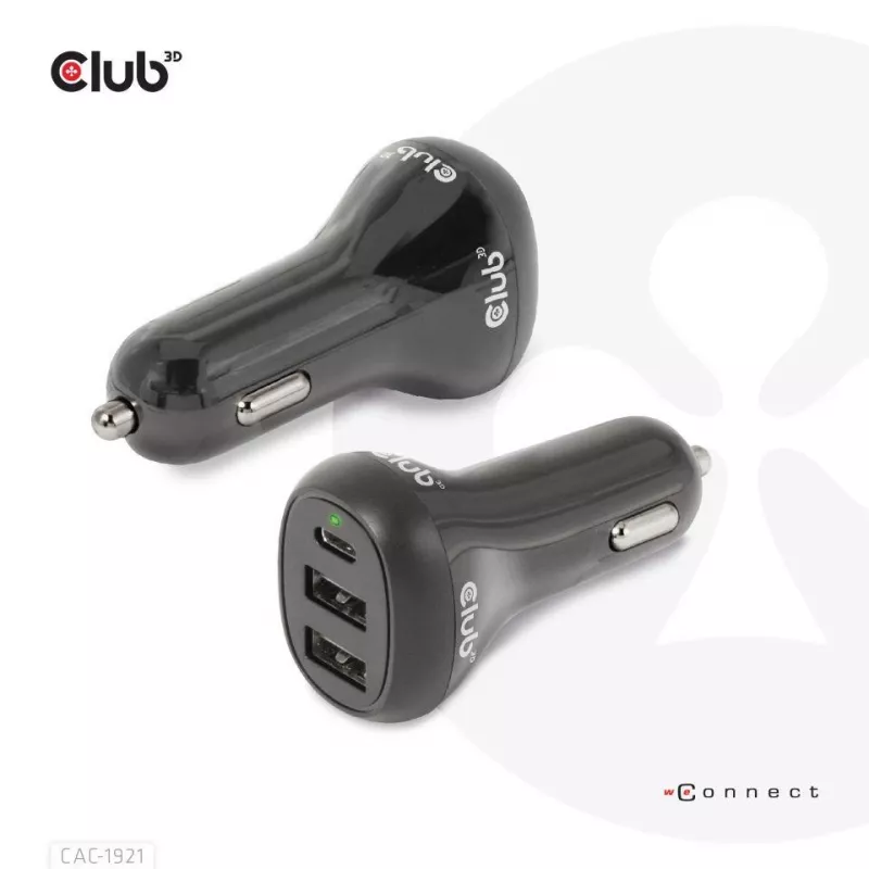 Carregador de automóvel para notebook/portátil CLUB3D 36 Watt, automóvel, isqueiro, 24 V, preto