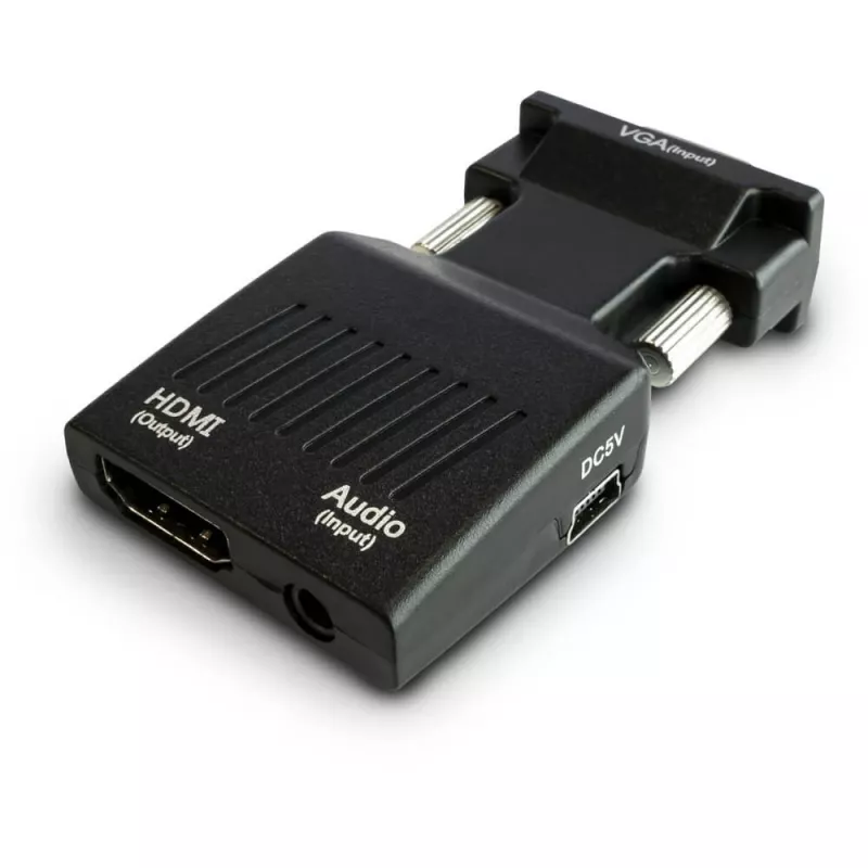 SAVIO CL-145 conversor VGA para HDMI, áudio, Full HD, preto