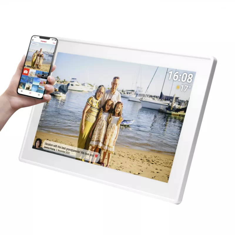 Denver PFF-1515W moldura digital branco 39,6 cm (15,6 polegadas) ecrã tátil Wi-Fi
