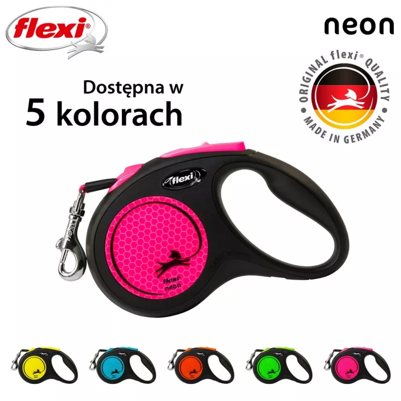 Flexi New Neon S 5 m Trela retrátil para cães