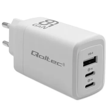 Carregador GaN QOLTEC 51822 65W 2×USB A 2×USB‑C
