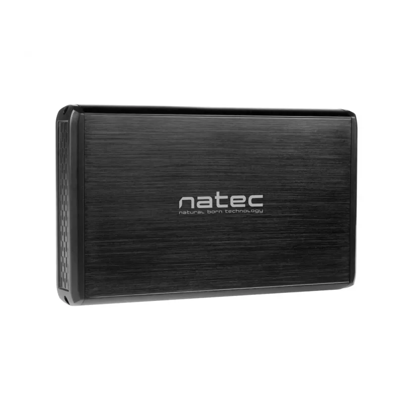 NATEC NKZ-0448 RHINO caixa externa USB 3.0 para discos SATA de 3,5 polegadas preta em alumínio