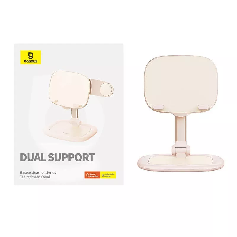 Suporte para tablet e telemóvel Baseus Seashell Series rosa – altura ajustável, leve