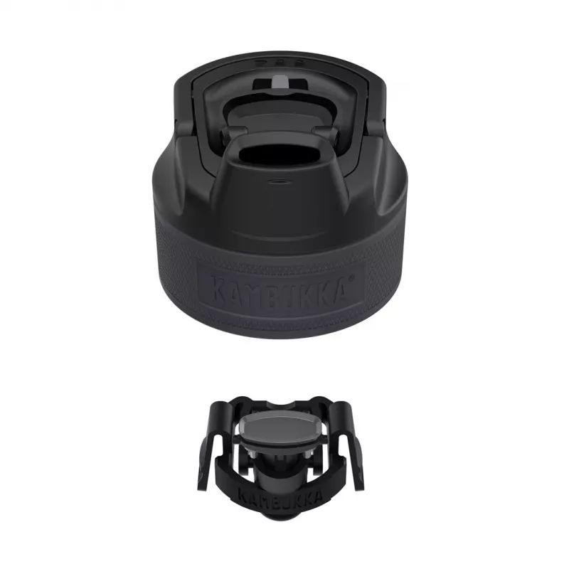 Garrafa isotérmica Kambukka ELTON 600 ml — preto, aço inoxidável de parede dupla, isolamento a vácuo, à prova de fugas