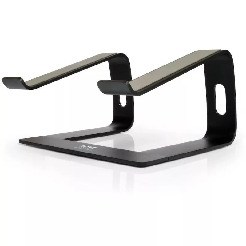 Suporte para portátil Port Designs 901103 — alumínio e preto, para portáteis até 15,6 polegadas, largura 260 mm, profundidade 145 mm, altura 225 mm