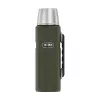 Garrafa térmica THERMOS TH-170028 470 ml, aço inoxidável com isolamento a vácuo, verde-azeitona, 24 h quente/frio