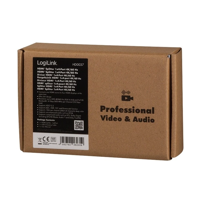 Splitter de vídeo HDMI LogiLink HD0037