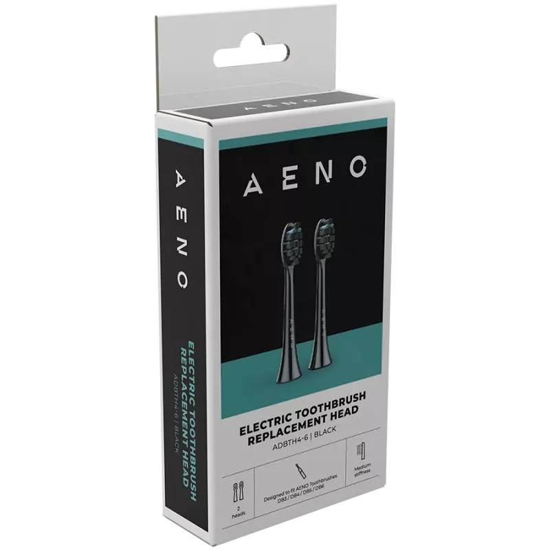 Cabeças de escova de substituição AENO, Preto, cerdas Dupont, 2 unid. no conjunto (para ADB0004/ADB0006 e ADB0003/ADB0005)