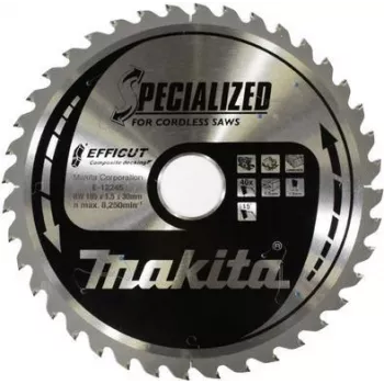 Makita Specialized EFFICUT - Lâmina de serra circular - para madeira, metal, policloreto de vinilo (PVC), materiais compósitos, WPC (compósitos de madeira e plástico) - 185 mm - 40 dentes - para Makita DH