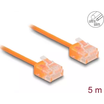 Cabo de rede DeLOCK RJ45 Cat.6 UTP ultra fino 5 m laranja