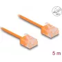 Cabo de rede DeLOCK RJ45 Cat.6 UTP ultra fino 5 m laranja