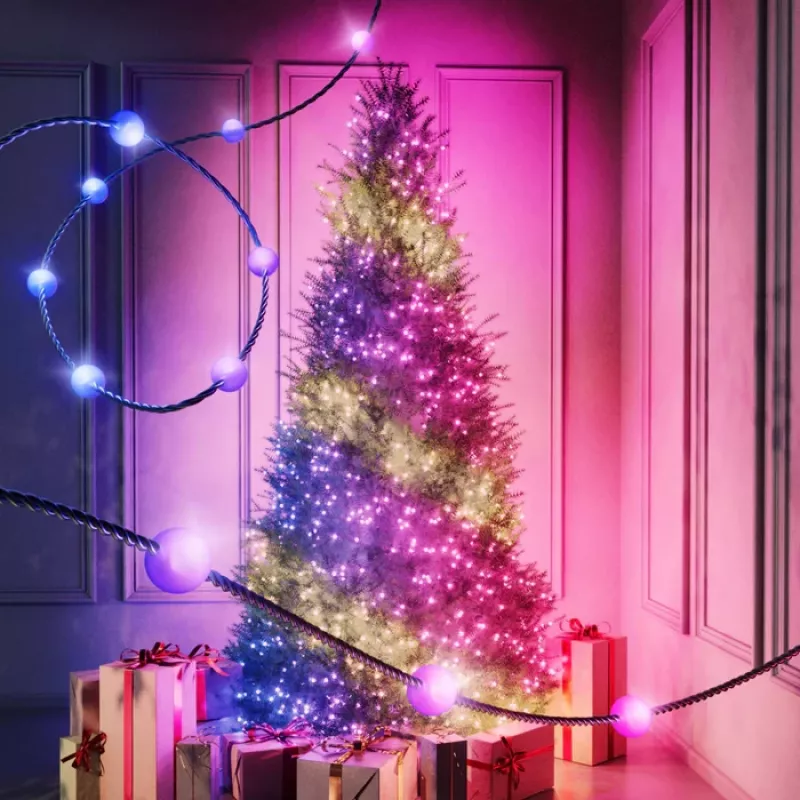 Twinkly Candies Luzes de Natal LED TWKP100RGB-T 6 m 100 luzes em forma de conta