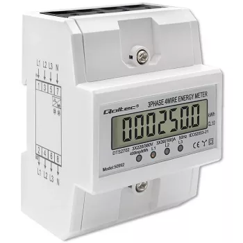 Contador eletrónico trifásico QOLTEC 50992 400V 100A