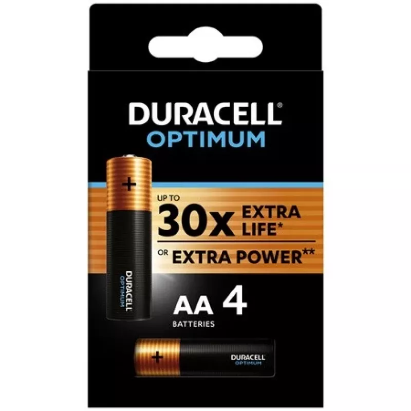 Pilhas Duracell Optimum AA LR6 blister 4 unidades
