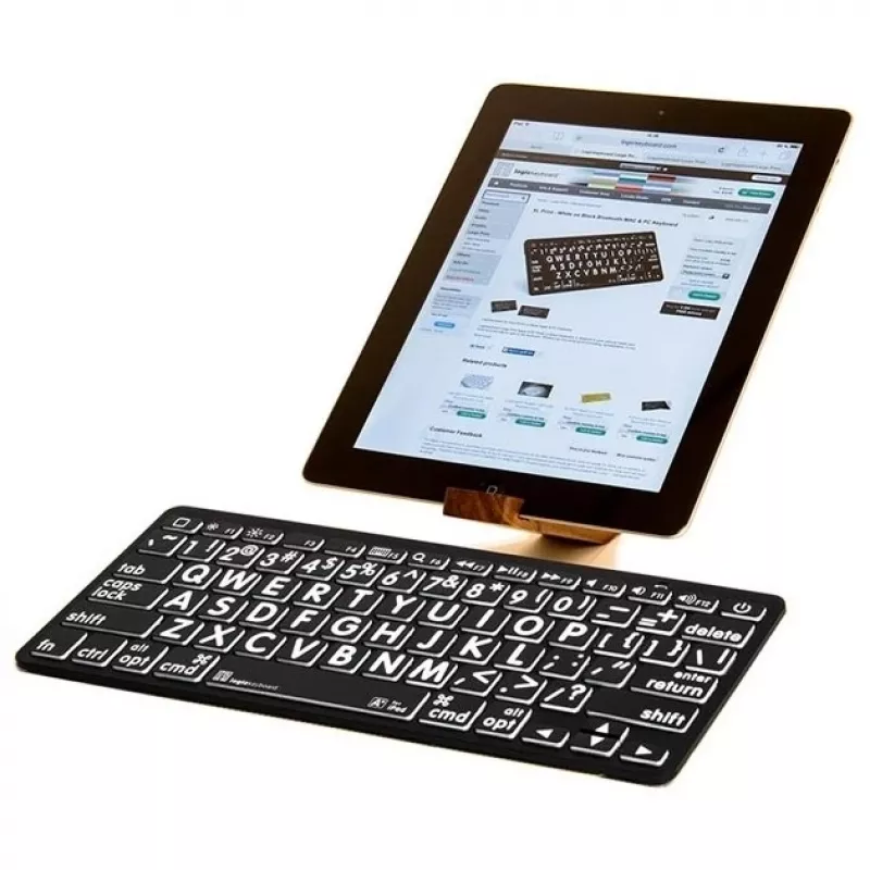 Teclado Logickeyboard Universal Bluetooth LKB-LPWB-BTPC-DE QWERTZ alemão preto