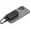 Powerbank 5.000 mAh, cabo USB-C integrado 13 cm, 20 watts (preto, 5 Ah, 1x USB-A, 1x USB-C, PD, QC)
