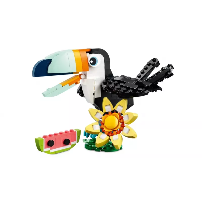 Brinquedo de construção LEGO Creator 3-em-1 animais selvagens conjunto tucano tropical 31173