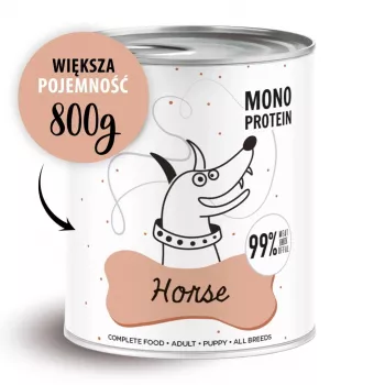 Comida húmida para cães PAKA ZWIERZAKA Pepe Horse 800 g — alimento completo sem cereais para cães adultos com carne de cavalo