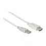 Cabo de extensão USB 2.0 ficha A para conector fêmea A, cinzento, 0,6 m