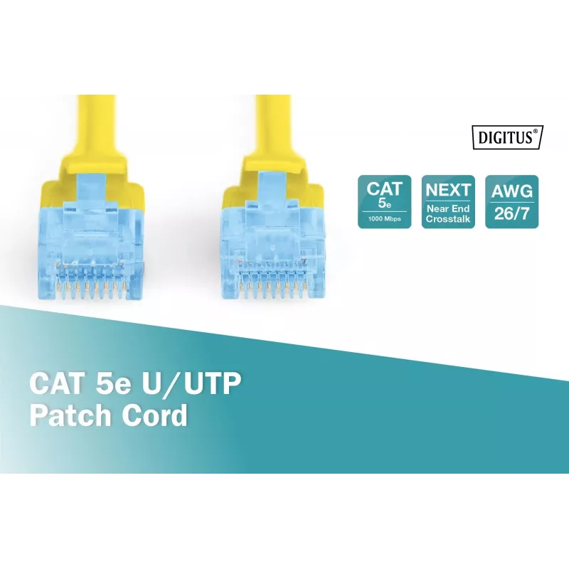 Cabo patch Digitus CAT 5e U/UTP DK-1512-050/Y 5m amarelo