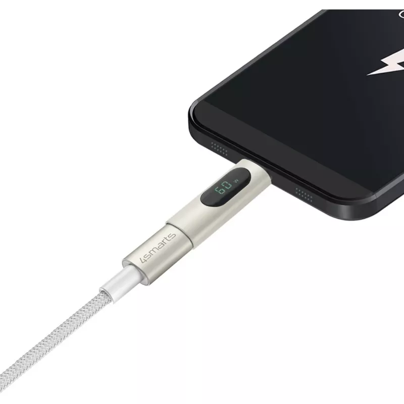 Cabo USB-C para USB-C 4smarts PremiumCord 100W 3 m branco - 3 m - USB C - USB C - USB 2.0 - 0,48 Gbit/s - branco