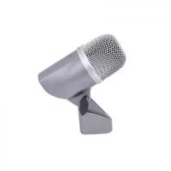 Microfone de instrumento Omnitronic 13030902 — XLR-3 com fios, 50–15000 Hz, -55 dB de sensibilidade, prateado, funcionamento DC