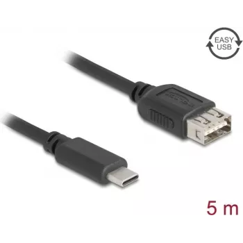 Cabo USB DELOCK 81539 USB Type-C para USB Type-A, 5 m de comprimento