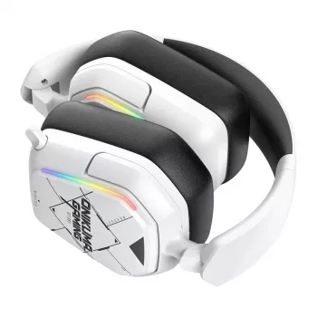 Headset com fios/sem fios Onikuma GT883 branco — ligação Bluetooth e por cabo, design over-ear