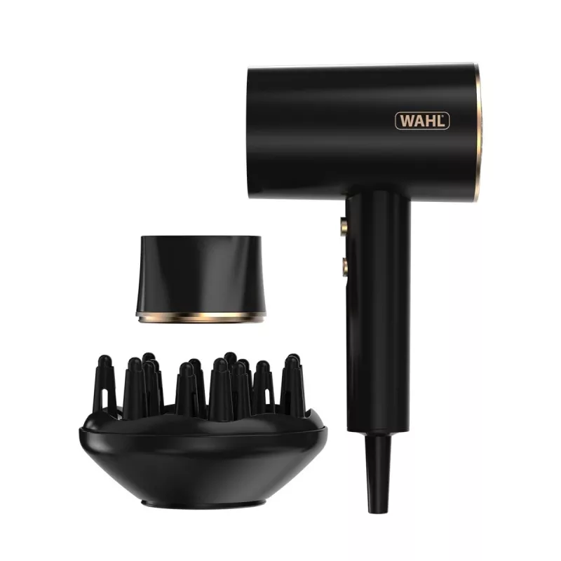 Secador de cabelo Wahl Ionic Flow 2100 W preto, dourado