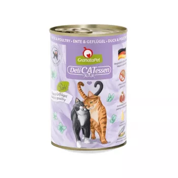 GRANATAPET DeliCATessen pato e aves - comida húmida para gatos - 400 g