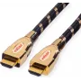 Roline Gold - Cabo HDMI com Ethernet - HDMI (M) para HDMI (M) - 2 m - Isolamento duplo - preto-dourado - Suporte 4K