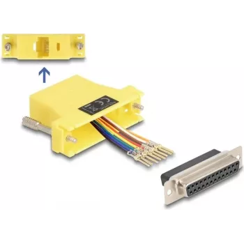 DeLOCK D-Sub 25 pinos fêmea para RJ45 fêmea kit de montagem amarelo VGA RJ-45