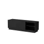Móvel de TV cama meble LIVERTI 150x42x48 cm, tampo em aglomerado preto, moldura preta