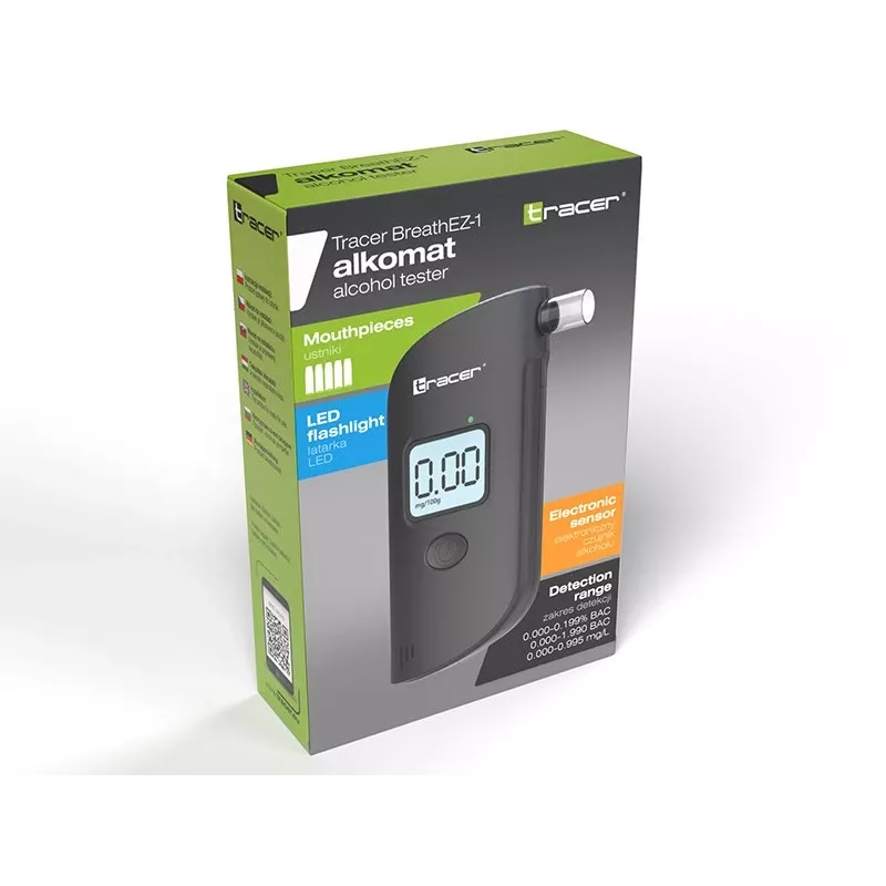 Alcoolímetro de semicondutor Tracer BreathEZ-1, preto