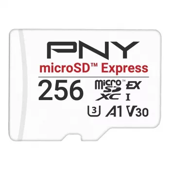 Cartão de memória MicroSDXC PNY microSD Express 256 GB UHS‑I leitura 890 MB/s escrita 750 MB/s U3 V30