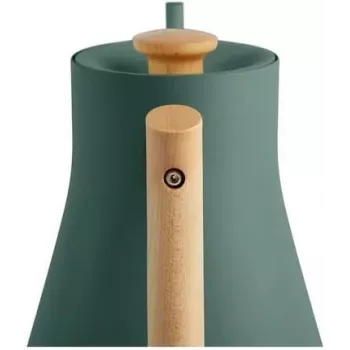 Chaleira elétrica Fellow Stagg EKG PRO 1L, 1200W, verde mate, aço inoxidável, cabo de madeira, ajustável 40–100°C