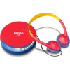 Leitor de CD portátil Lenco CD-021 multicolor — leitor de CD portátil para reprodução de áudio, a pilhas ou corrente