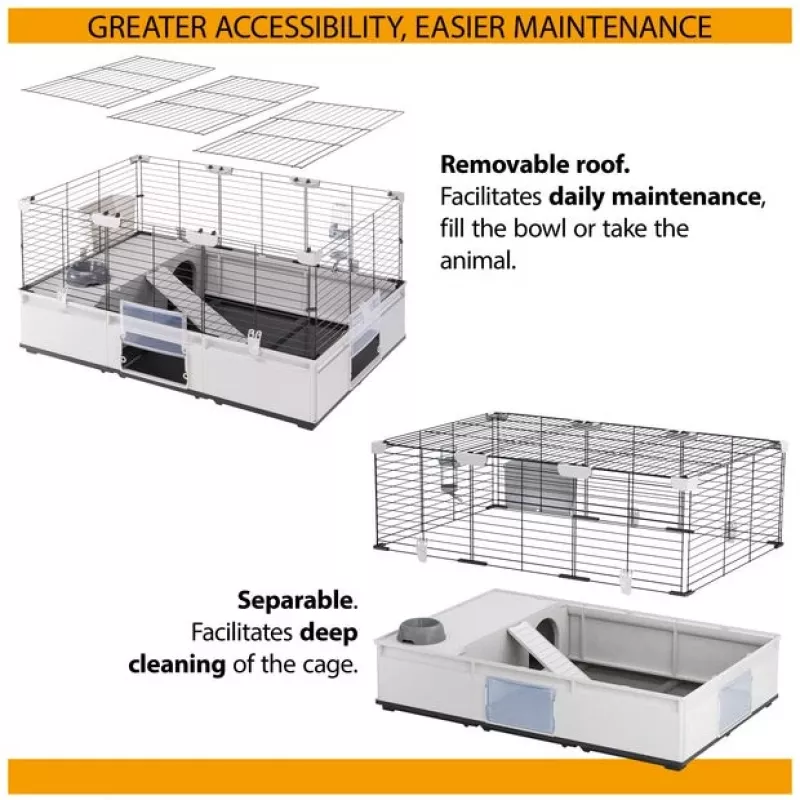 Ferplast Modular 2 gaiola para coelho e porquinho-da-índia, 109 x 72 x 56 cm