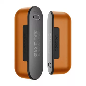 Aquecedor de mãos recarregável Ocoopa UT2s, bateria 2×5000 mAh, 4 níveis de aquecimento, USB-C, alumínio, laranja