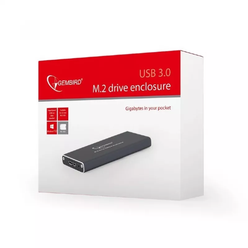 GEMBIRD EE2280-U3C-01 caixa Gembird M.2 para USB 3.0, alumínio, preta