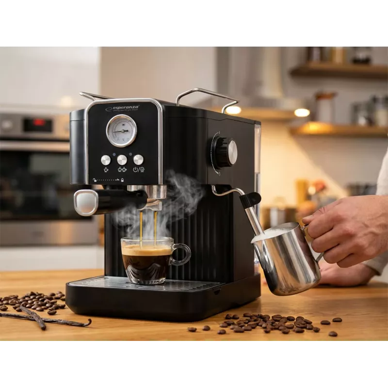Máquina de café expresso ESPERANZA EKC010 — depósito de água de 1,8 L, 850 W, 20 bar, emulsor de leite integrado