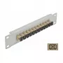 Patch panel de fibra ótica DeLOCK 10 polegadas 12 portas SC simplex bege 1U cinzento
