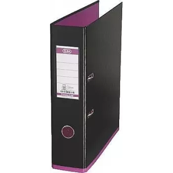 Dossier ELBA myColour, largura da lombada: 80 mm, preto-rosa DIN A4, capa exterior - interior papel - película PP laminada (10489 SW-PI)